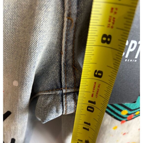 CPTL Denim Womens Cash Ripped Colorful Splatter Jeans Light Blue Size 28 - Picture 3 of 13